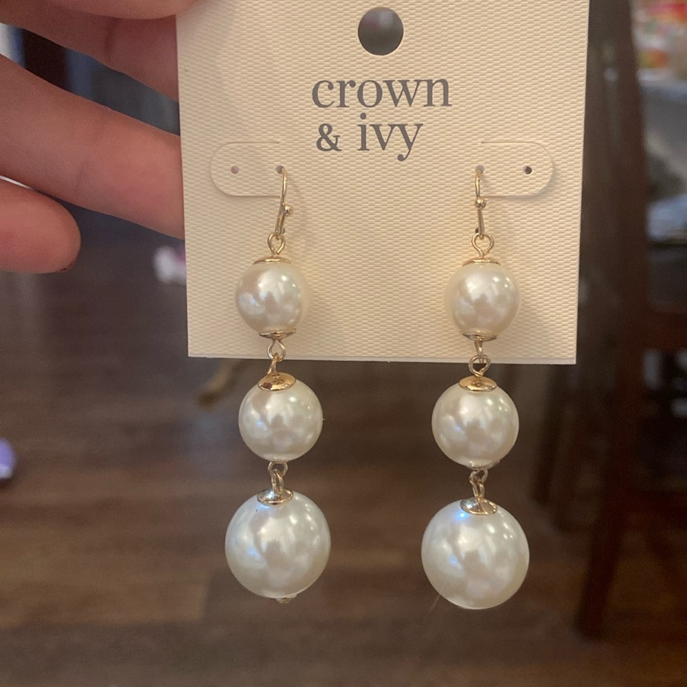 3 Imitation Pearl Earrings